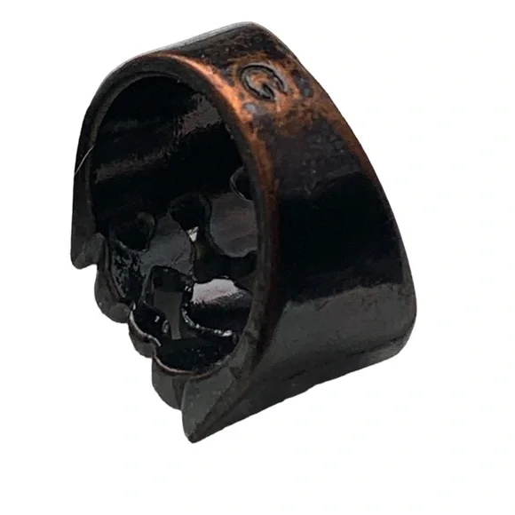 Vintage Gabriel & Co Black Plated Crystal Stone Wide Band Men’s Ring Jewelry - Picture 6 of 6